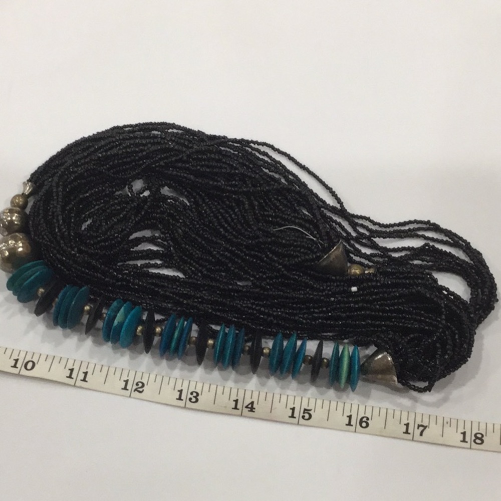 Died seeded and died wood statement necklace